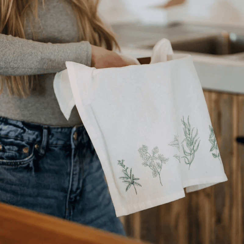 Garden Herbs Tea Towel